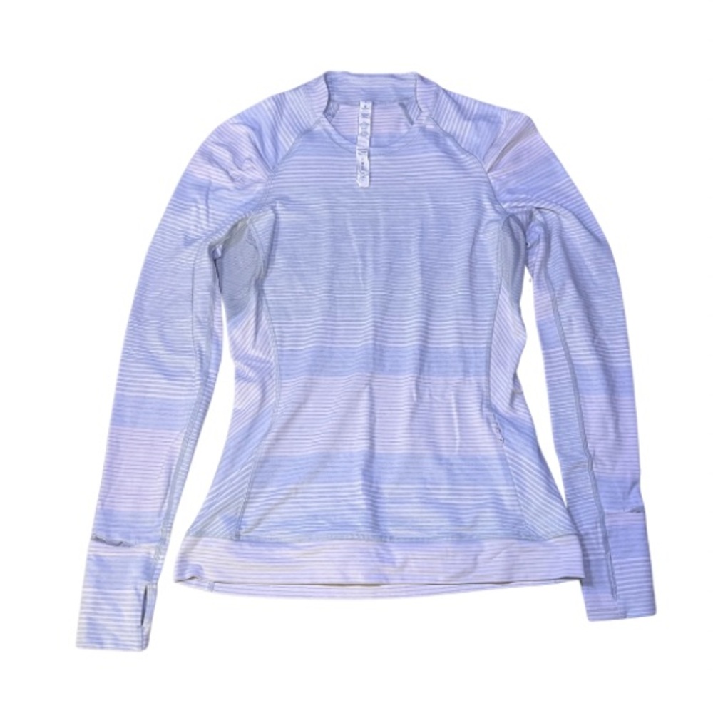Lululemon Athletica Light Blue and Pink Pastel Striped Shirt
